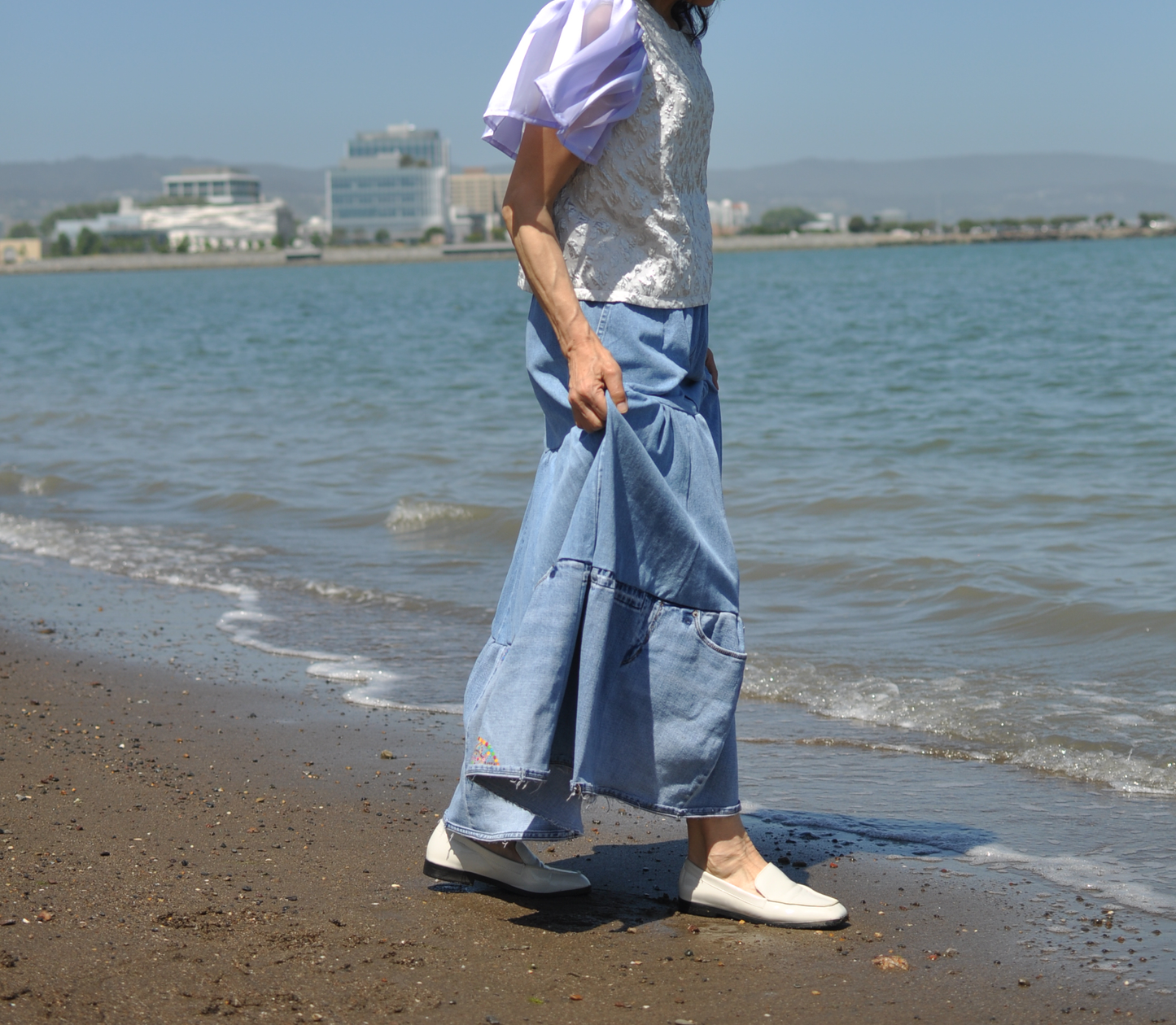 Handmade Upcycled Denim Skirt With Elastic Waistband One Size Size Medium Size Large Size X Large All Fit from Levi's Jeans