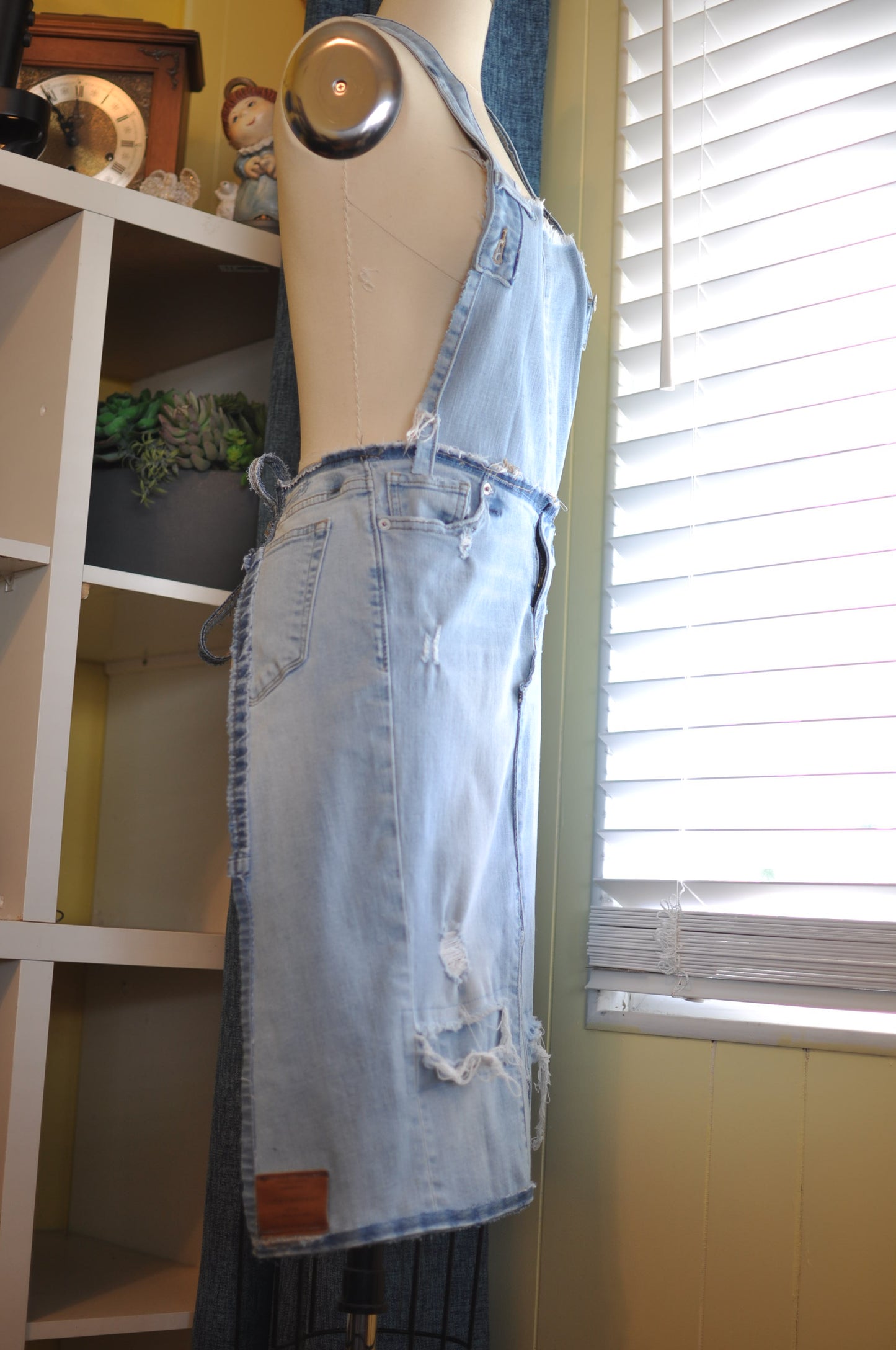 Upcycled Light Color Denim Apron from lucky brand jeans