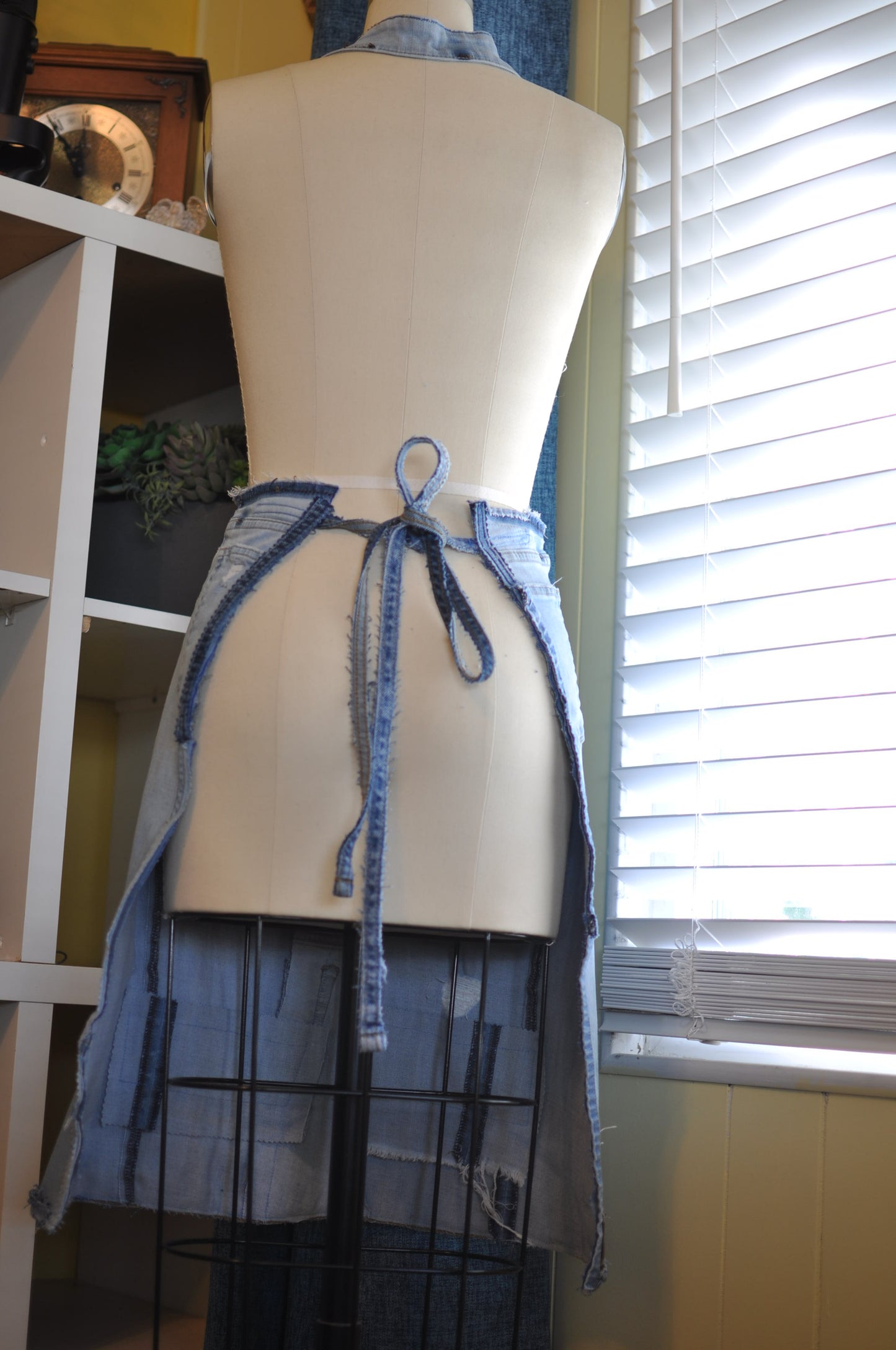 Upcycled Light Color Denim Apron from lucky brand jeans