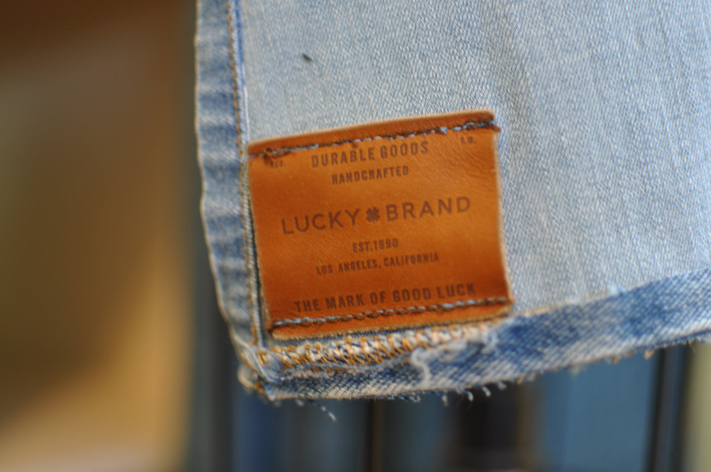 Upcycled Light Color Denim Apron from lucky brand jeans