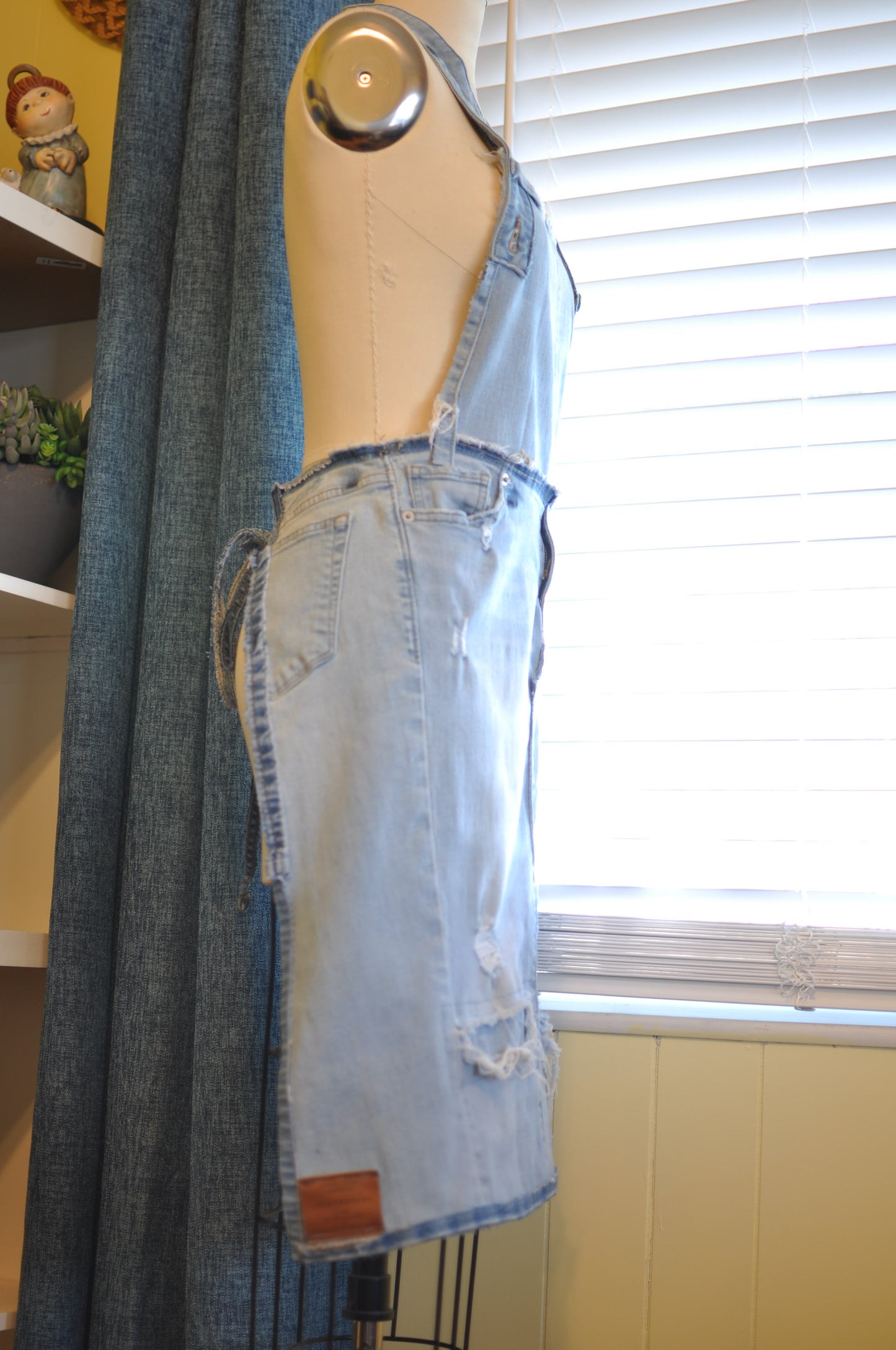 Upcycled Light Color Denim Apron from lucky brand jeans