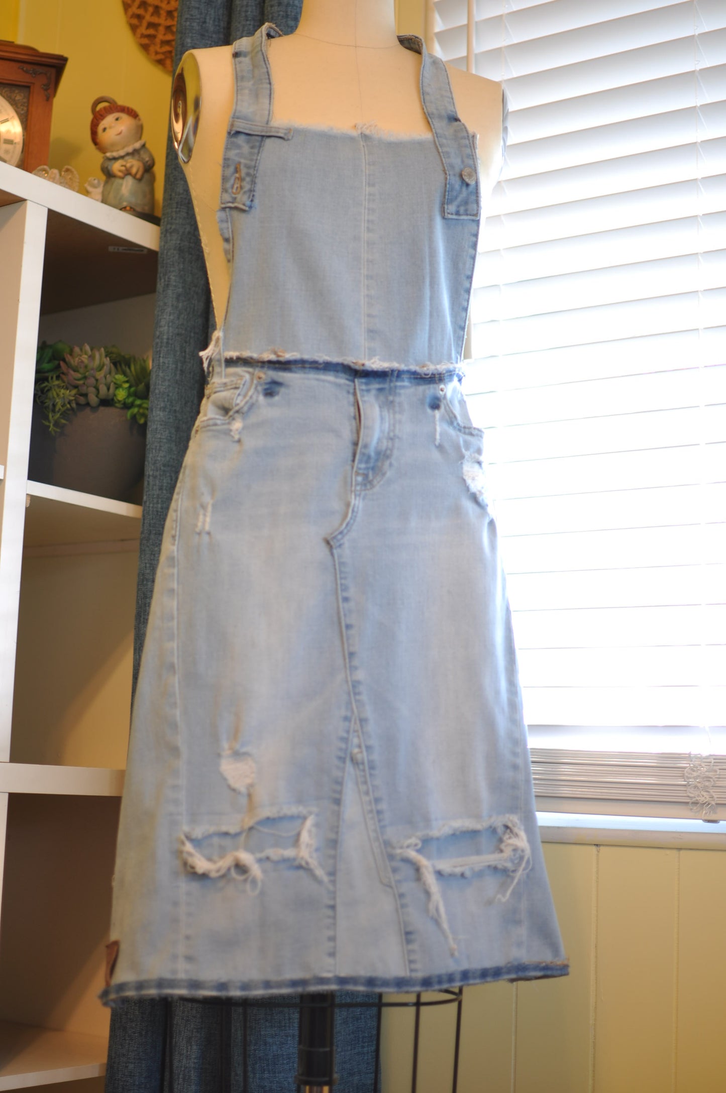 Upcycled Light Color Denim Apron from lucky brand jeans