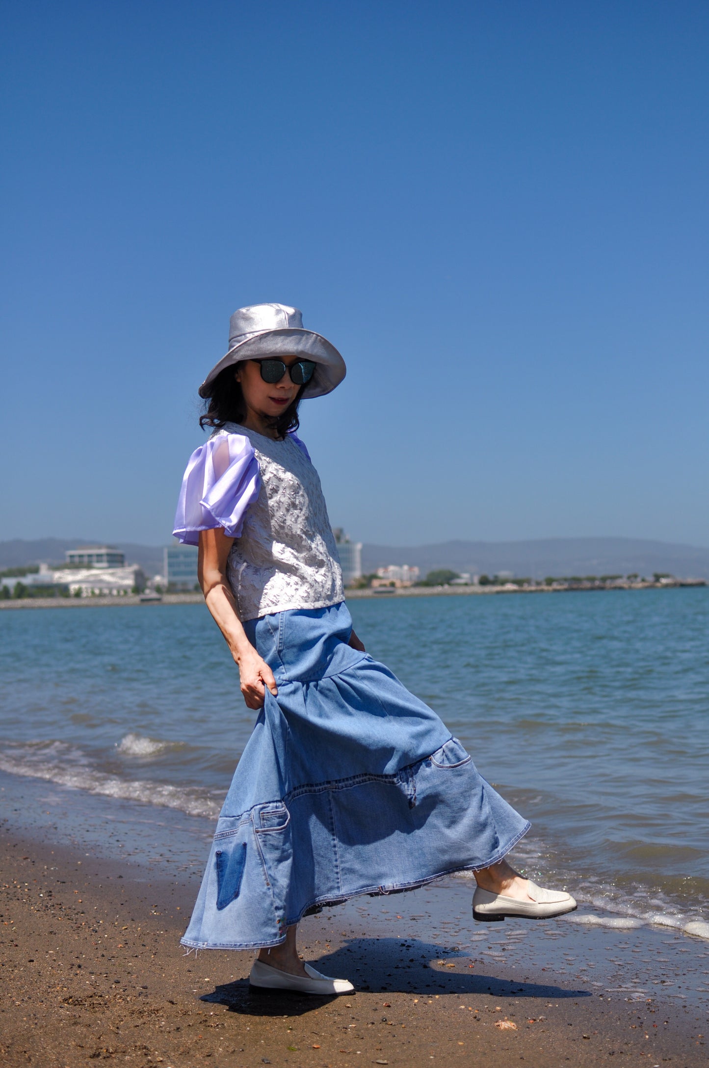 Handmade Upcycled Denim Skirt With Elastic Waistband One Size Medium Large XL 0XL 1XL ALL Fit from Levi's Jeans