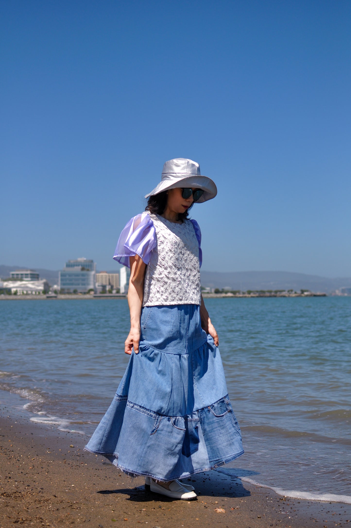 Handmade Upcycled Denim Skirt With Elastic Waistband One Size Medium Large XL 0XL 1XL ALL Fit from Levi's Jeans